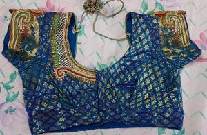 Blue Banarasi Silk Saree