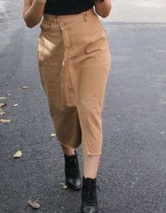 Sassafras Solid Women Wrap Around Beige Skirt