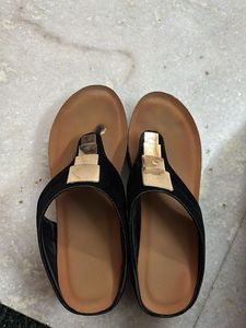 Black & Gold Wedge Heels