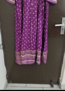 Rayon  Purple Kurta set 💜 with freebies
