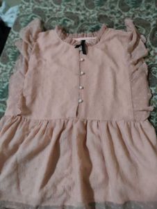 Embroidered Black and peach top