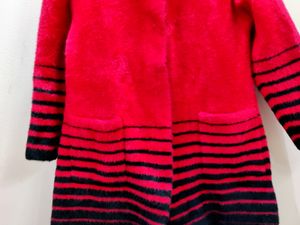 premium imported red and black striped knit cardig