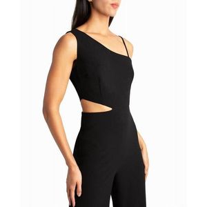 Shoulder Cut Out Waist Jumpsuit