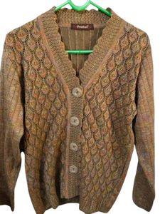 Vintage 70s Thick Cable knit Cardigan sweater