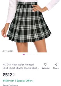High Waist Pleated Skirt