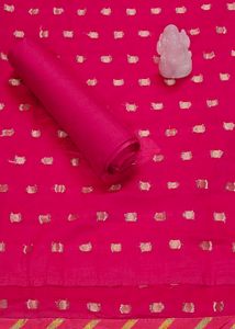 Women Saree Mall Silk Blend Zari Pink Suit Fabric