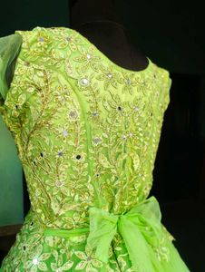 Elegant Green Ethnic Ball Gown