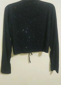 Sparkly Black Long Sleeve Top