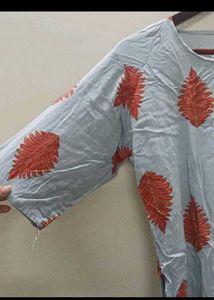 Stylish Leaf Print Kurti