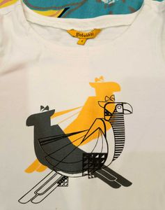 Graphic Print Cold Shoulder Tee