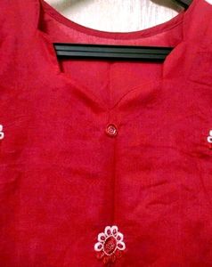 Maroon Embroidered Kurti ❤️