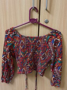 Boho Print Crop Top