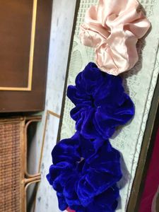 Any 3 @100rs Multi Colored Hand Made Scrunchies