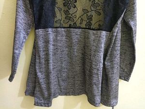 Grey Net Pattern Jacket