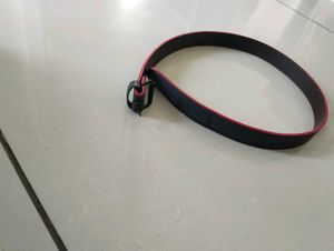 Red &amp; Black Belt with leather and length is 89 CM