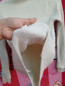 Lace Trim Turtleneck Sweater with