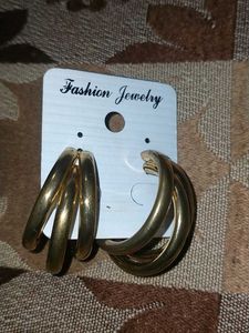Gold Triple Hoop Earrings
