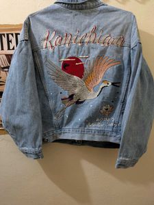 Japanese inspired Embroidered Denim Jacket