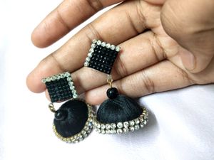Black Jhumka Earrings