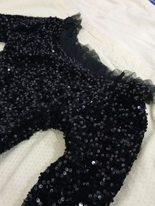 Sequin Mermaid Tail Off Shoulder black Dress