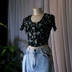 Floral Print Crop Top