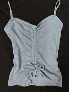 Drawstring Ruched Crop Top