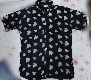 Short Sleeve Shirt ,Black and white