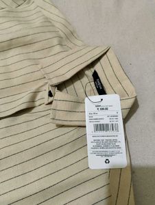 oversized women's Striped Button-Down Shirt