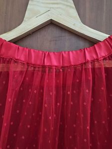 Red Polka Dot Mesh skirt