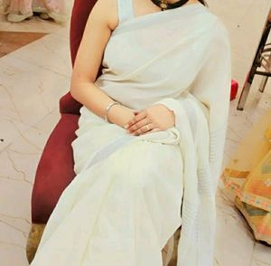 Off White Saree