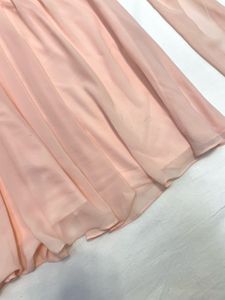 Peach One-Shoulder Gown with shawl attached