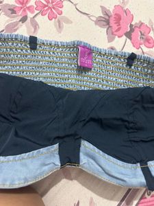 Denim Bandeau Top, Brand New