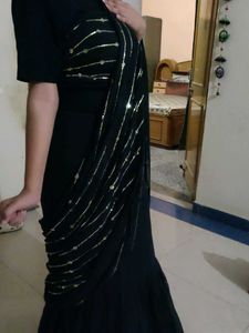 New Black Fishcut Designer Lehenga With Saree Styl