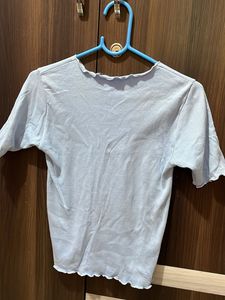 Cute Blue Ruffle Tee