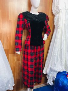 Vintage Plaid Skirt Suit