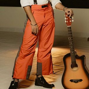 Orange baggy Pants with suspender