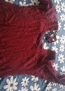 Sequenced A Line Kurti With Fancy Handwork