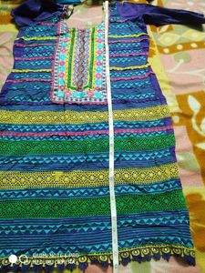 EMBROIDERED &amp; lace Design kurta dupatta