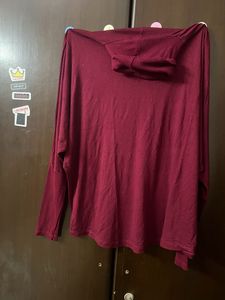 Burgundy Turtle Neck Winter Top