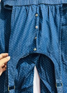 Polka Dot Denim Pants