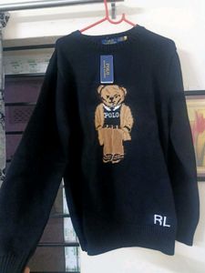 NEW RALPHLAUREN BLACK Polo Bear Sweater