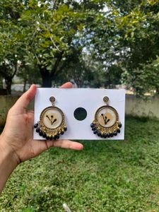 New Handmade Black Resin Jhumka