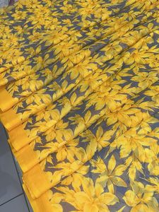 Floral Yellow Classy Chiffon Saree