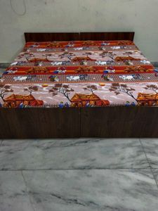 Rural Area Scenes Printed Bedsheet For Double Bed