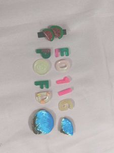 Resin Ocean , Watermelon Clip &amp; Letter Charm🍉🍉