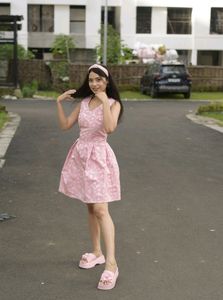 Barbie Pleated Frock Brocade Fabric