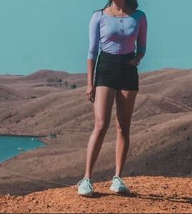 Black High-Waisted Denim Shorts