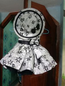 Grey Silver Lined Gown With Cap