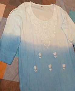 Ombre Chikankari Kurti