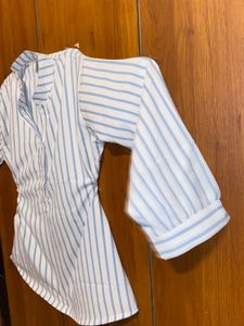 Striped Oversize Shirt Cum Top